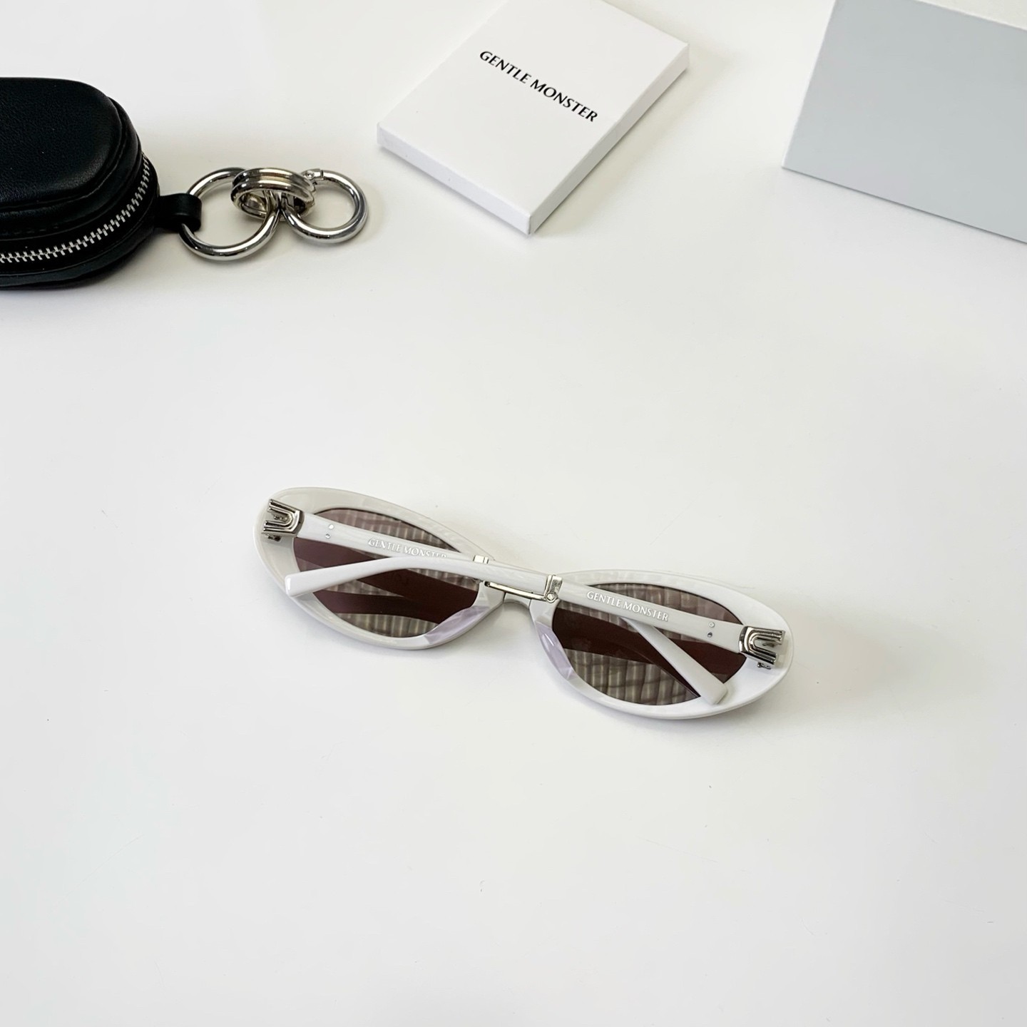 GENTLE MONSTER LOLANG White Brown 55口21-132 Sunglasses New w/ Case