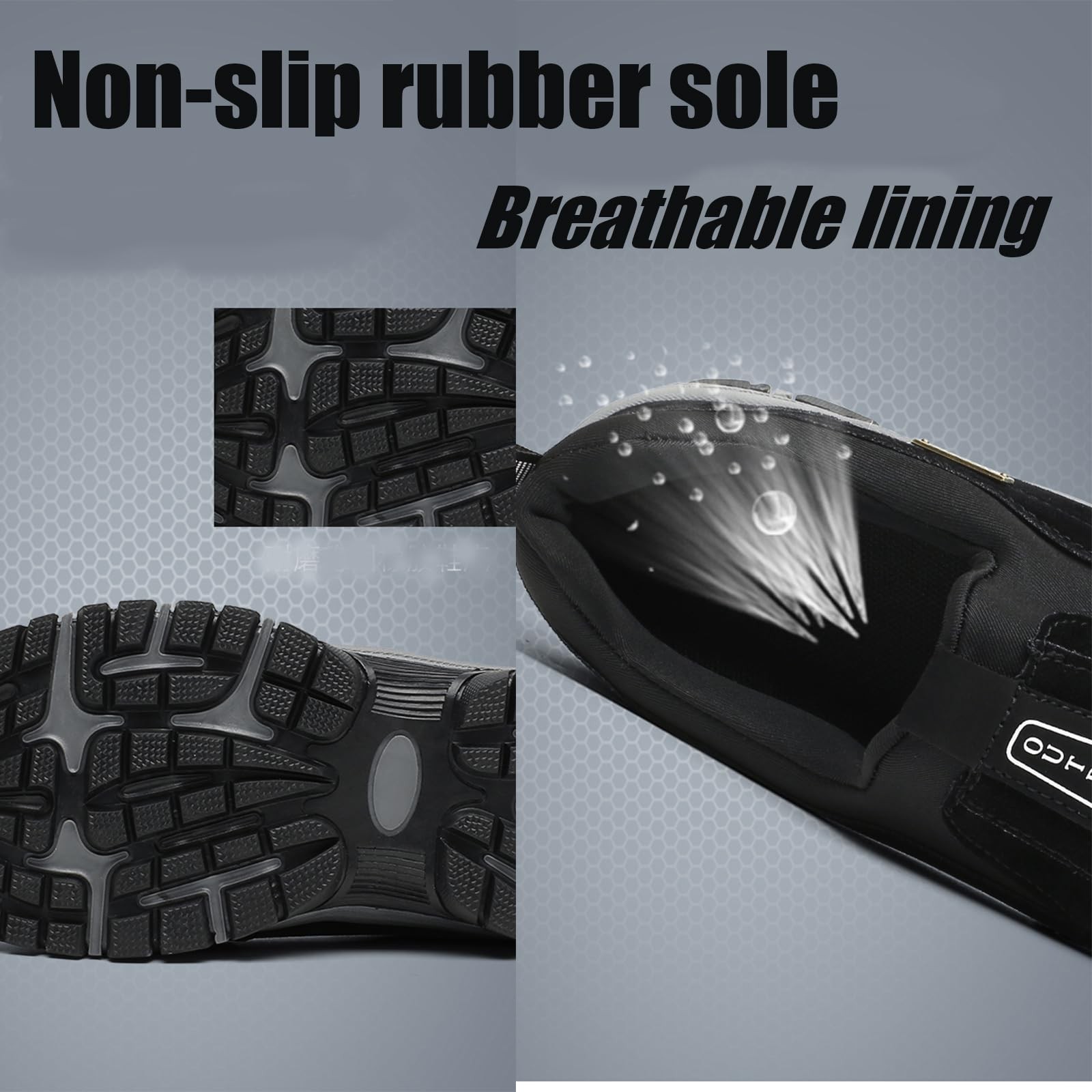 Men’s Slip-On Walking SneakersHiking Orthopedic Slip-On Wide Trail Shoes