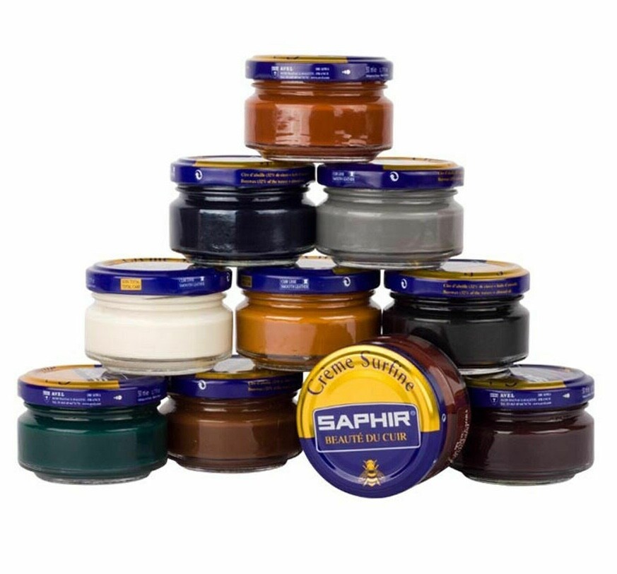 SAPHIR Cream Polish Shoe Boot Leather nourishing Beaute du Cuir Surfine 50ml Jar
