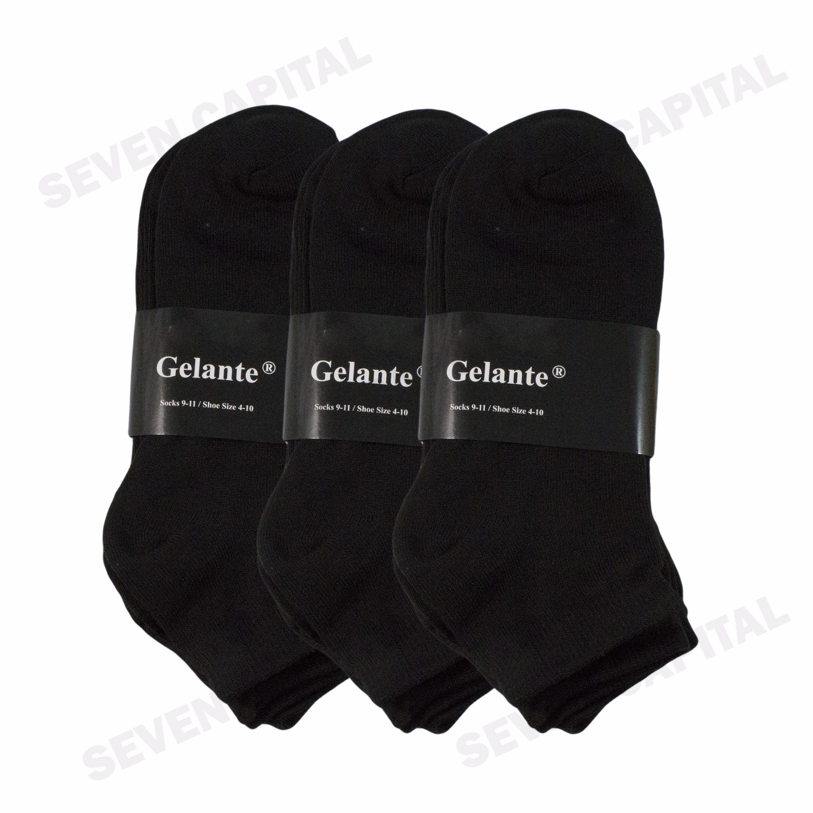 3 6 9 12 Pairs Mens Womens Solid Black White Sport Ankle Low Cut Cotton Socks
