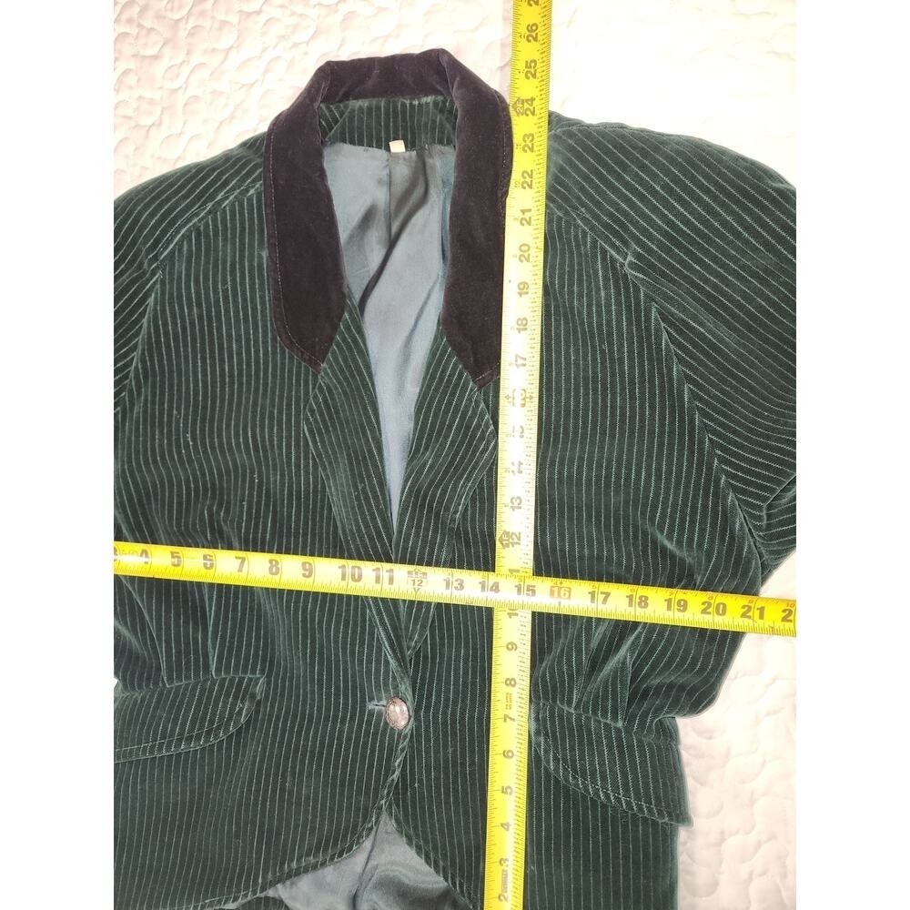 Green Costume Women Caroler Victorian Steampunk Peplum Velvet Corduroy large 40