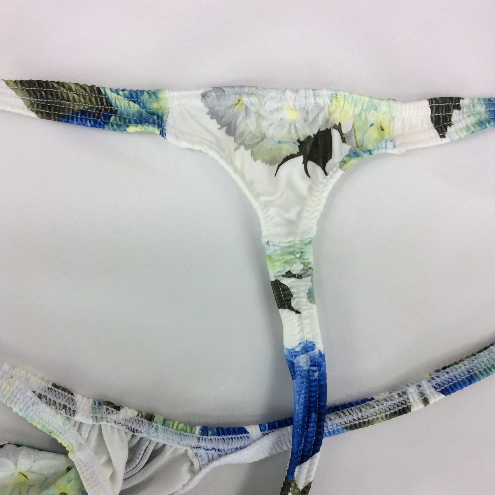 K403 P String Thong Grape Smugglers Contoured Pouch Floral Printed Jersey