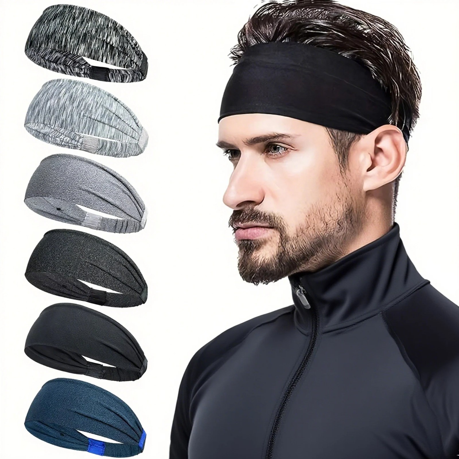 1PCS Sports Headbands For Men Woman Gym Yoga Sweat Hair Bands Soft Elastic Hai
