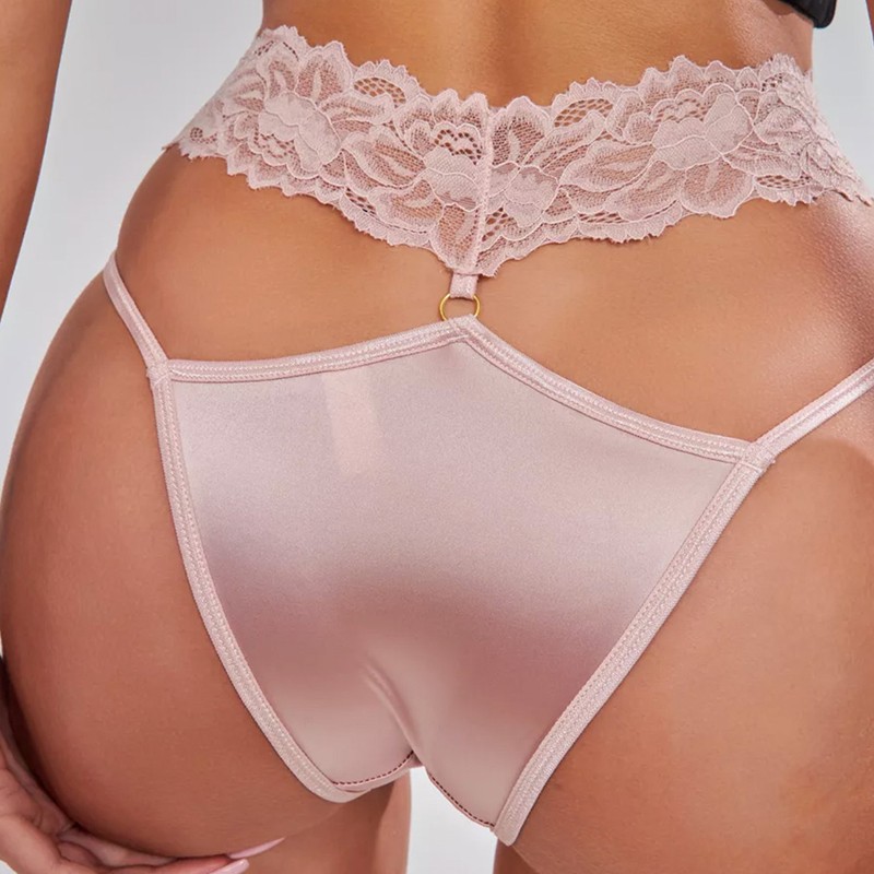 3 Pack Lot Sexy Ladies Womens Satin Panties Brief Lace Low Waist Bikini Lingerie