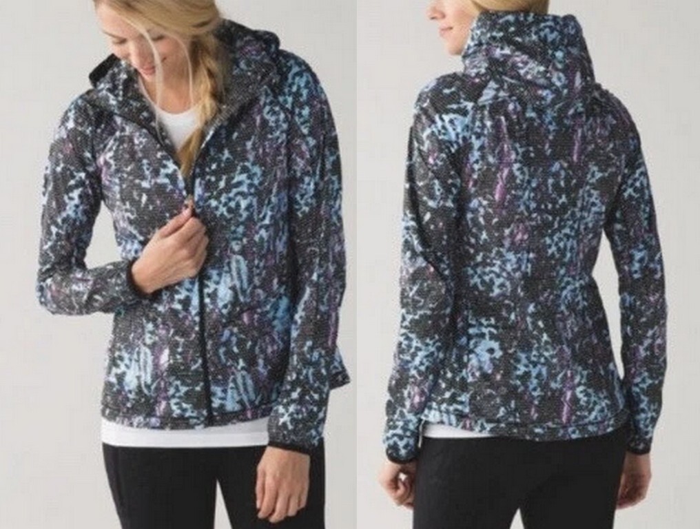 Lululemon 8 Back Pack It Wind Jacket Floral Sport Tranquil Blue Multi W4H45S