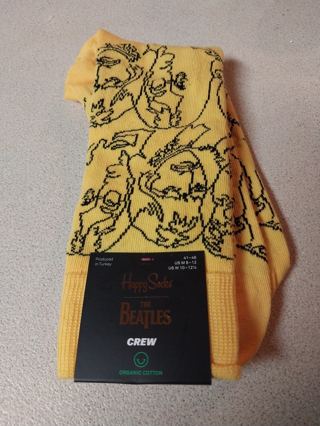 Happy Socks The Beatles Crew Socks Men’s Size 8-12, Women’s Size 10-12.5