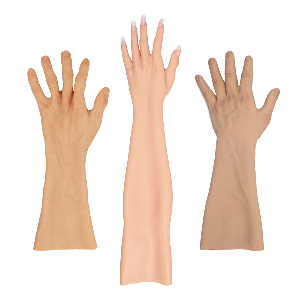 Realistic Silicone Glove Hand Skin Cover Scars Hand Sleeve Cosplay Crossdresser
