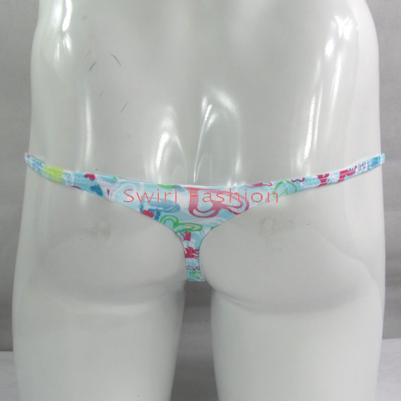 K403 CP String Thong Grape Smugglers Contoured Pouch Cotton Polka Dots