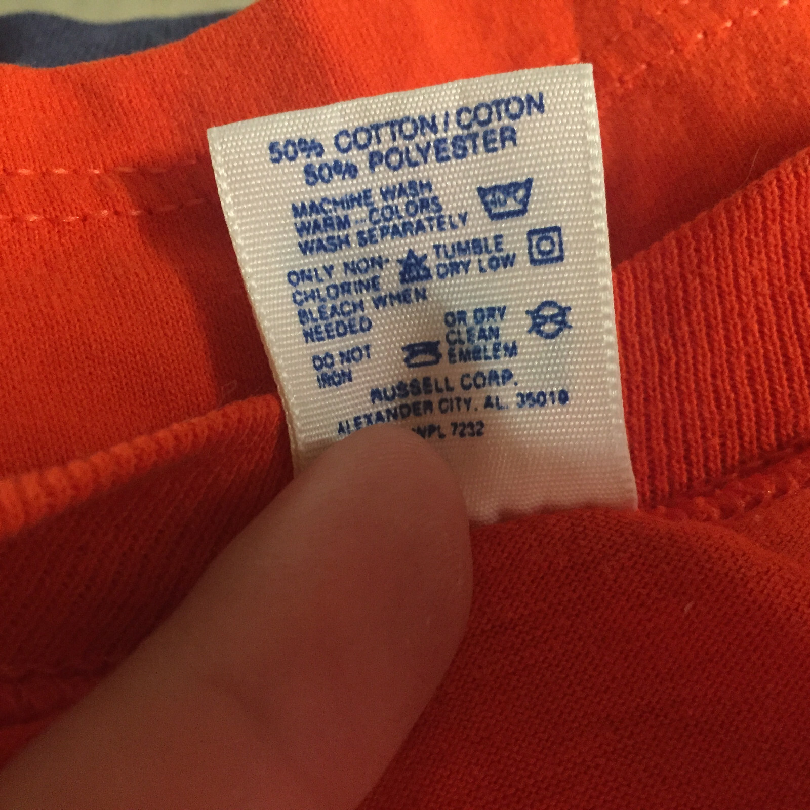 Vintage 80s 90s Blank Plain Orange Jerzees Thin Distressed Pocket Motorcycle Tee