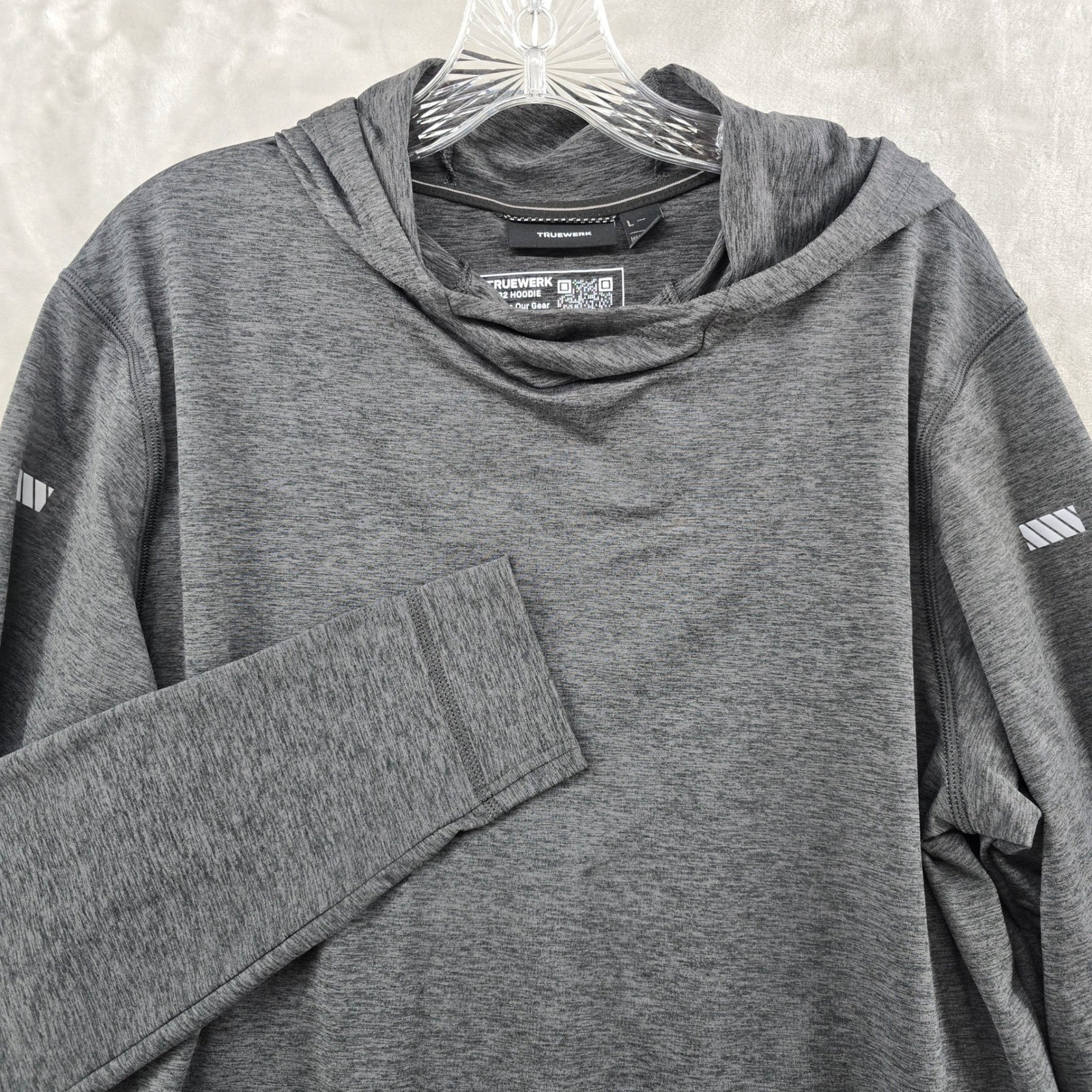 Truewerk B2 Hoodie Mens Large Gray Heathered Long Sleeve Performance Workwear