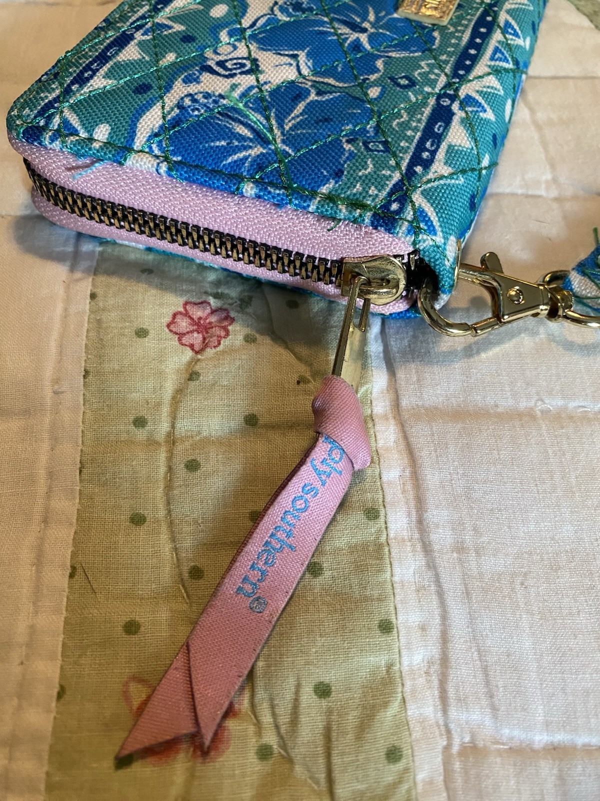 Simply Southern Wallet With wrist strap. Zip Closure