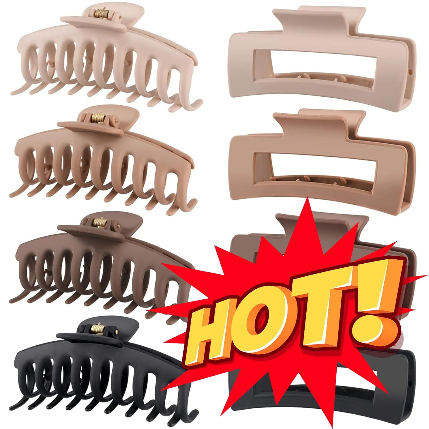 Hair Clips for Women 4.3 Inch Large Hair Claw Clips for Women Thin Thick Curly H