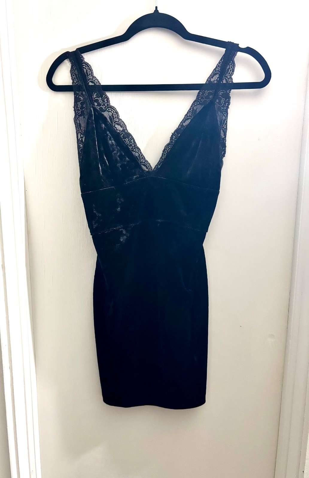 Free People Intimately Velvet Bodycon Slip Dress Women’s Size S Black