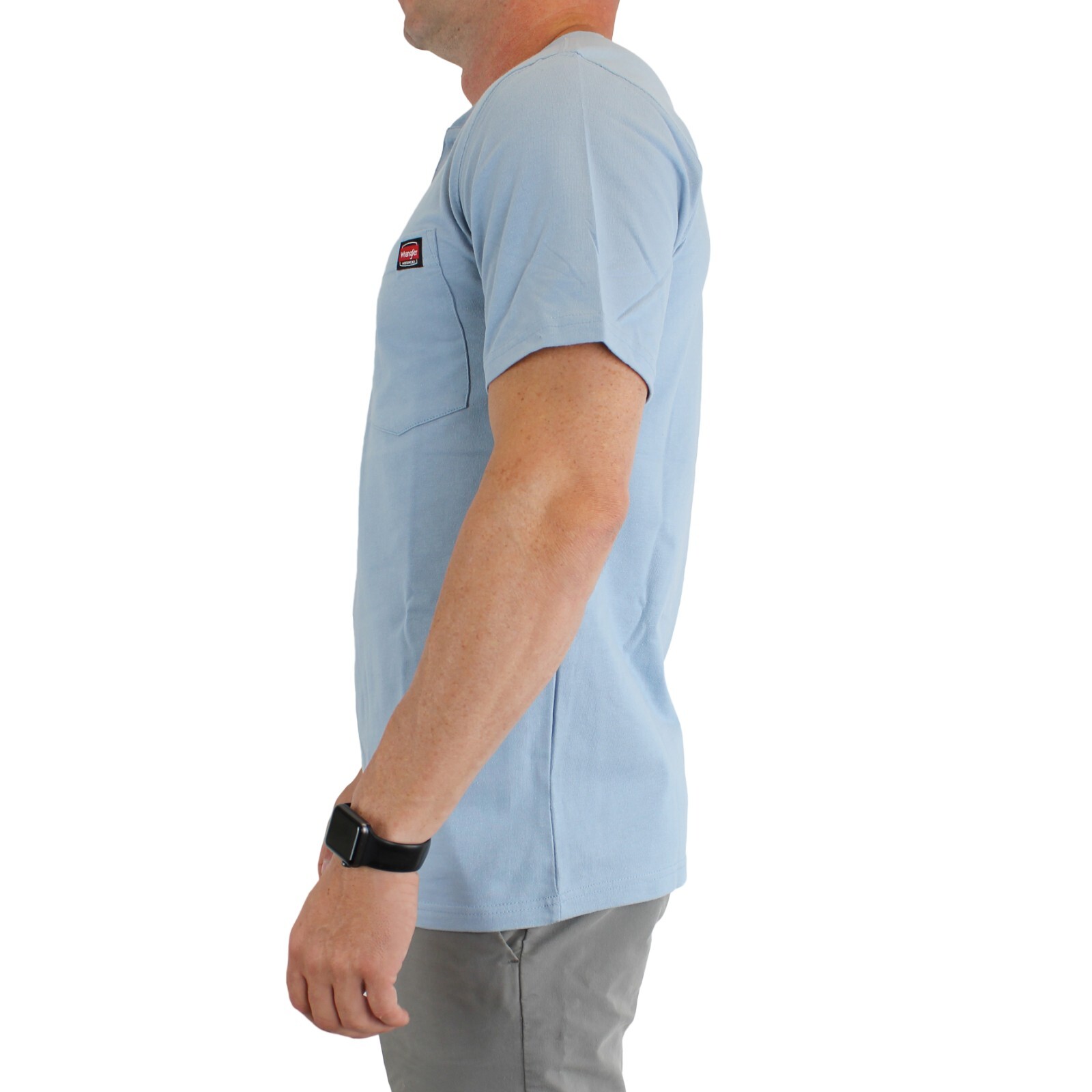 Wrangler Workwear Men’s Henley Shirt Short Sleeve, Casual Fit, One Pocket 55179