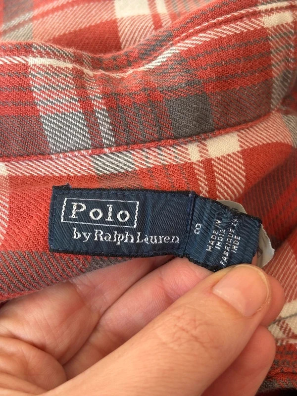 Polo Ralph Lauren Women’s Red Check Shirt Cotton Logo Button Up UK 8