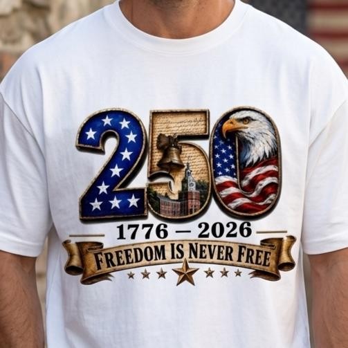 USA 250th Anniversary Freedom Eagle Shirt Patriotic America 250 Graphic Tee Gift