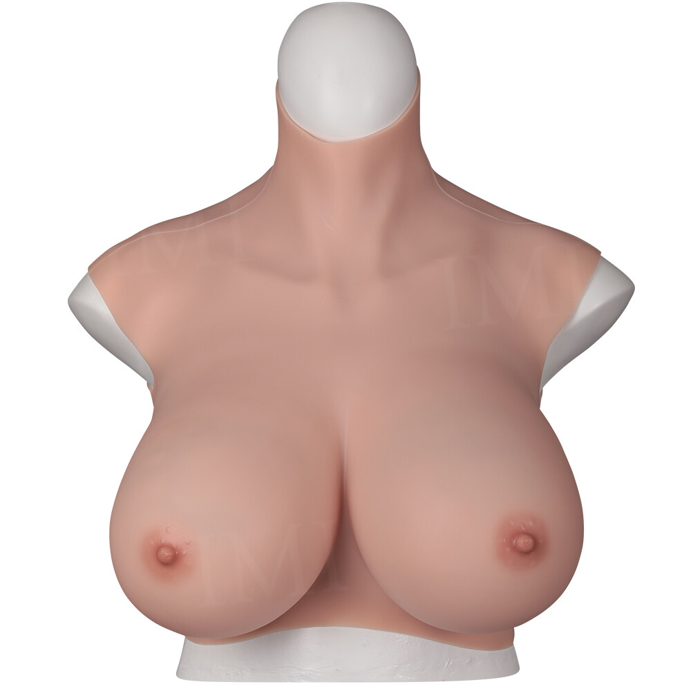 IMI 9th Flocking Silicone Breast Form Boobs B-K Cup Breastplate for Crossdresser