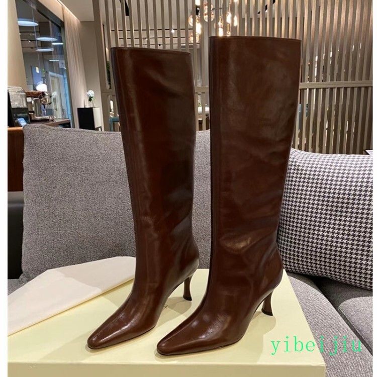 Womens Mid Calf Kitten Heel Boots Pull On Leather Shoes Cowboy Western Plus Size
