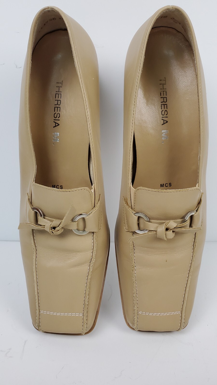 THERESIA M. Graham tan leather shoe Loafer heel 7.5 (9.5 US) Made in Germany