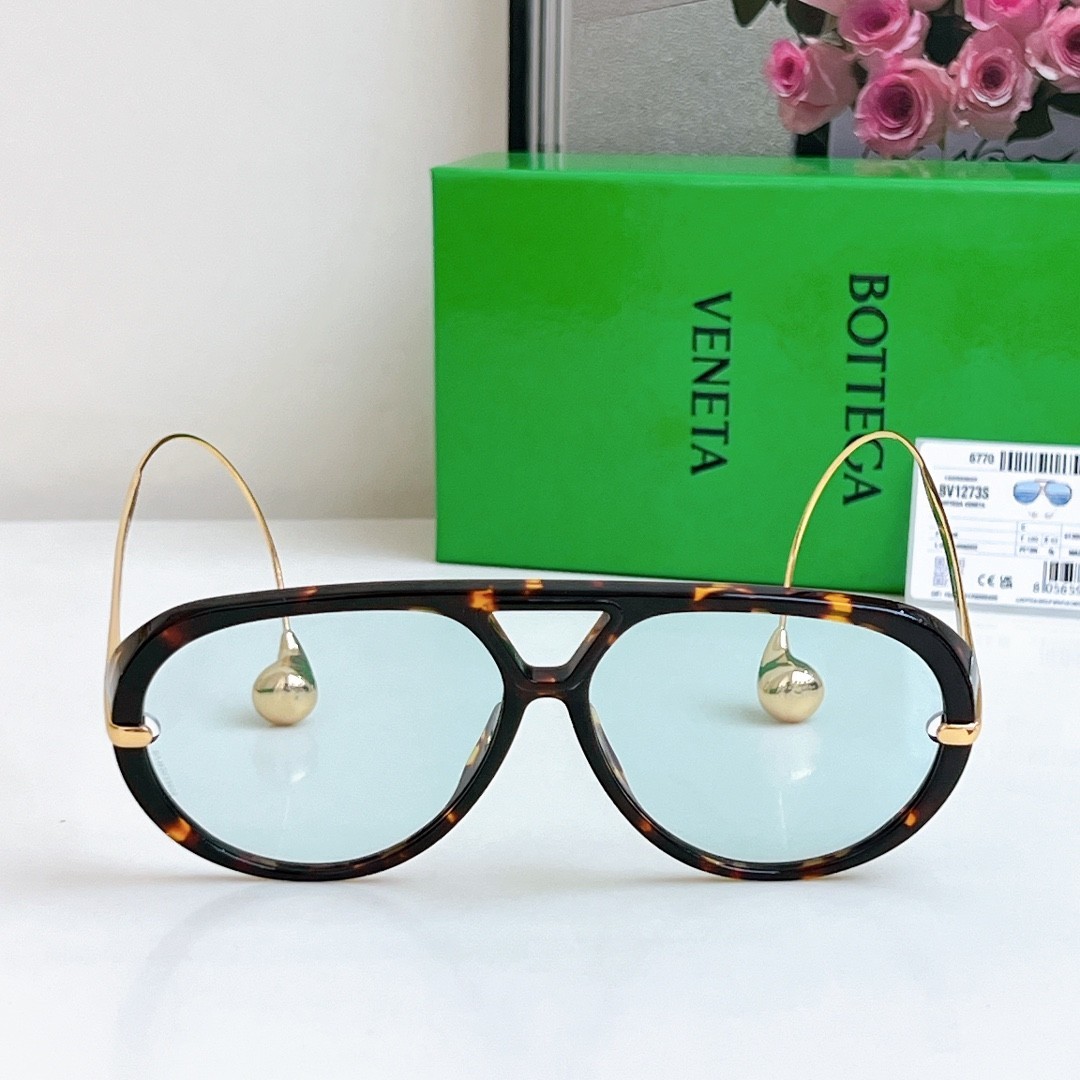 Bottega Veneta BV1273 Women’s Sunglasses Tortoiseshell Frame Blue Lens 63MM