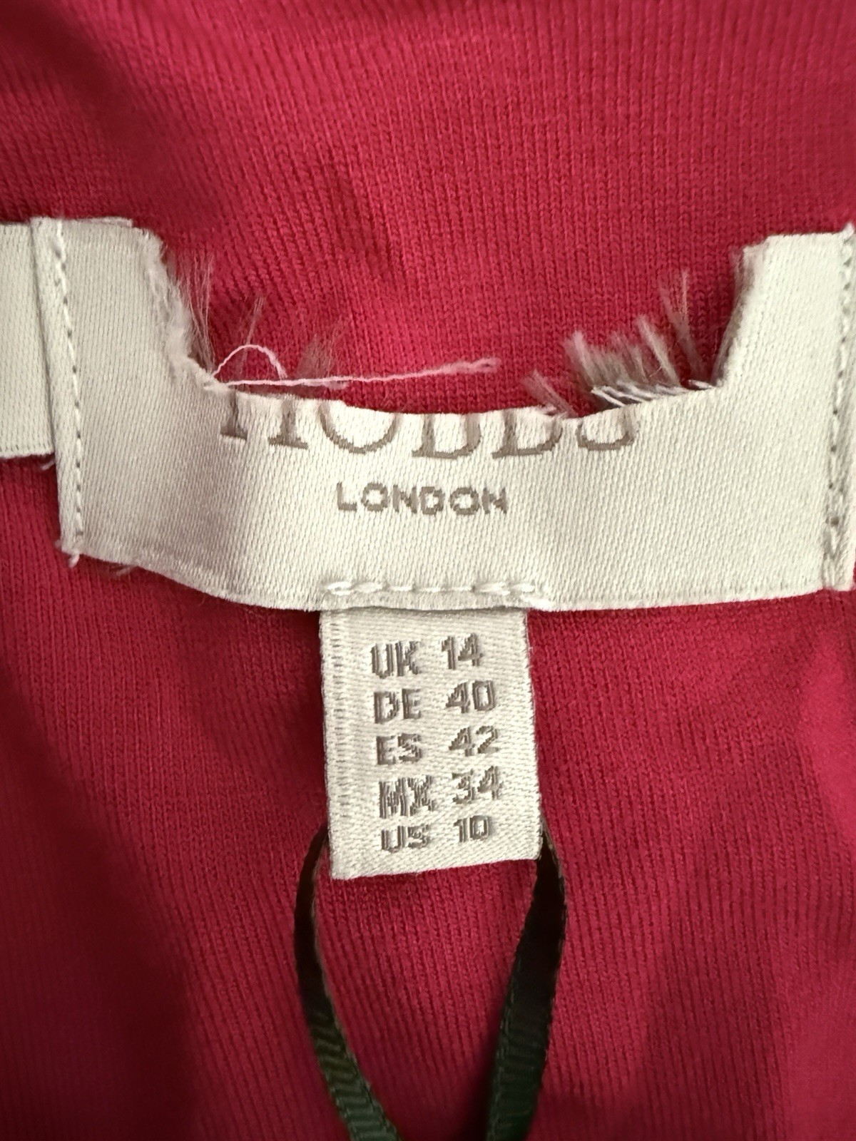 Hobbs Indi Jersey Dress in Berry Red/Black Dog Print UK14 RRP£89 NEW