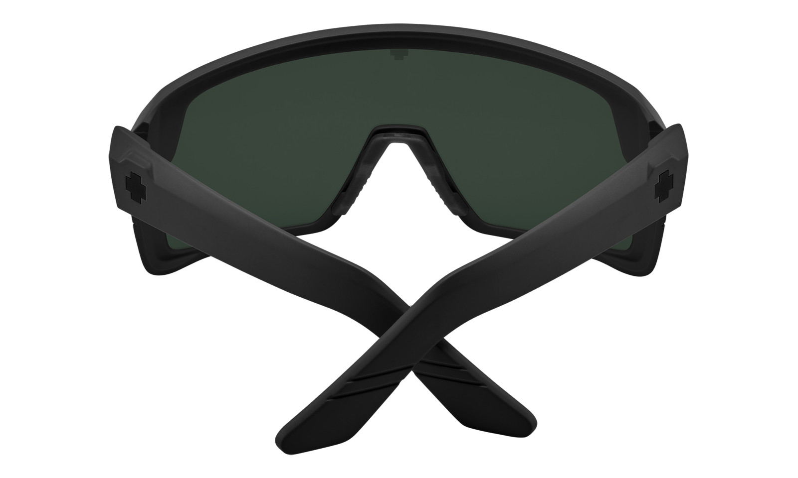 SPY MONOLITH MATTE BLACK/HAPPY GREY GREEN POLAR BLACK SPECTRA MIRROR SUNGLASSES.