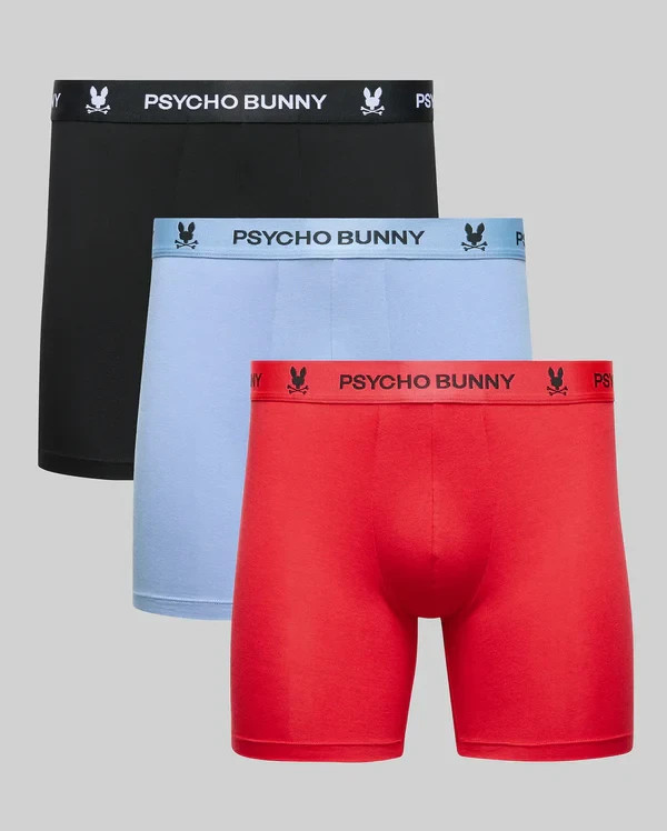 3-Pack New Psycho Bunny Men’s 5.5″ Boxer Briefs Trunks Underwear w/Gift Box
