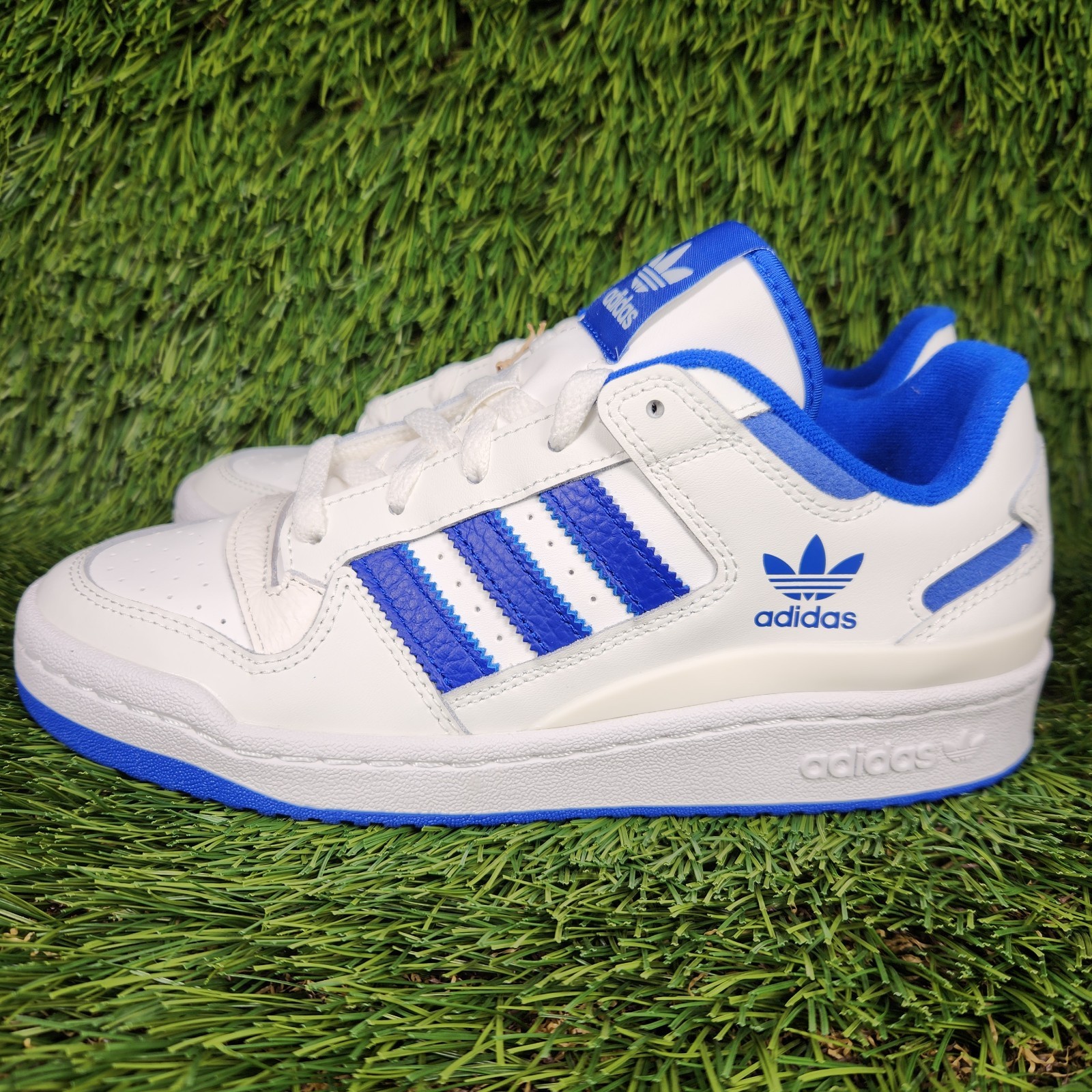 Adidas Forum Low CL Mens 8.5, Womens 9.5 White Royal Blue Sneaker IH7829 Classic