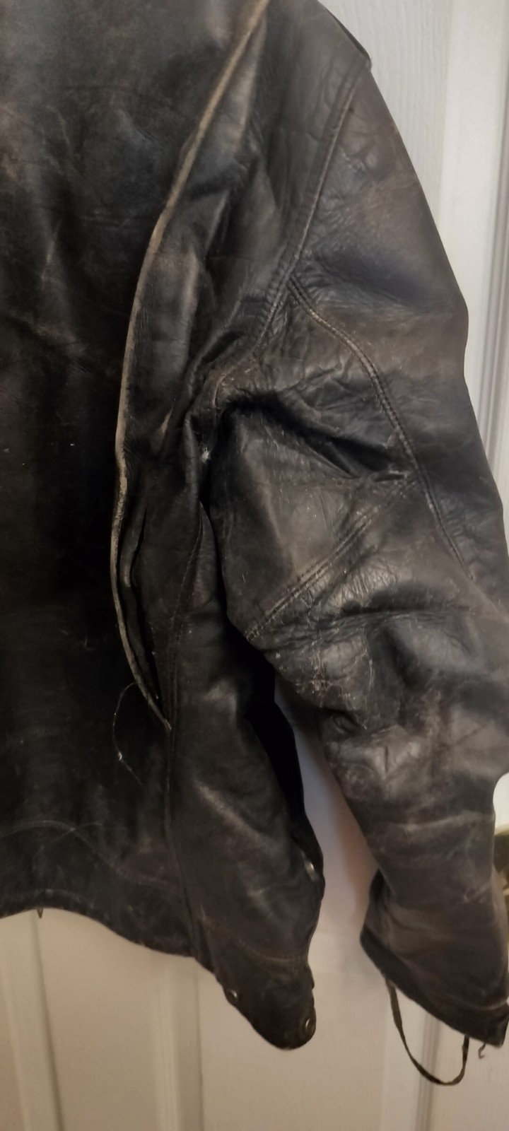 Vtg Leather Cafe Racer Motorcycle Biker Jacket IDEAL Zipper 60s 70s – Large