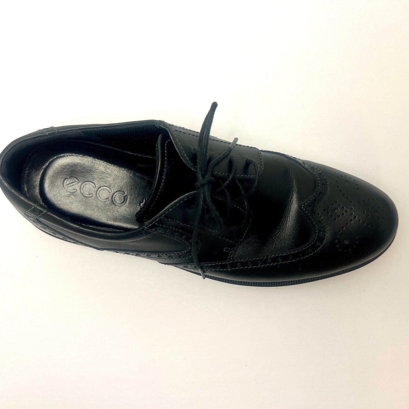 ECCO Metropole London Wingtip Oxford Shoes Men’s Sz 44 US 11 Black New Brogue