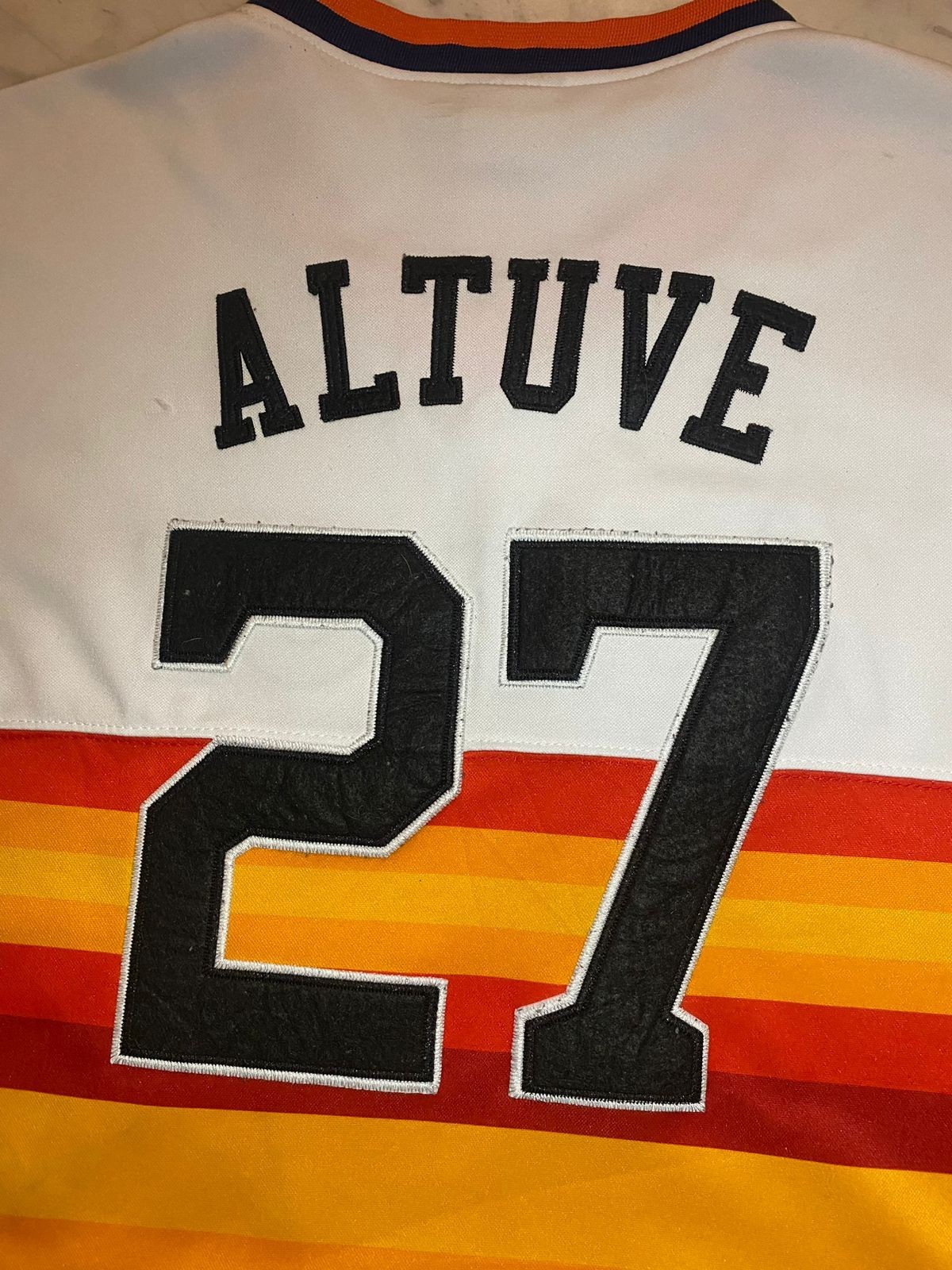 Vintage 90s Houston Astros Majestic Cooperstown Collection Rainbow Jersey L