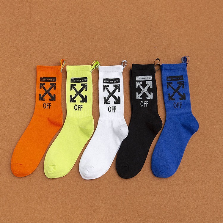 Unisex 2 Pairs Crew Socks Off Arrow Reflective Comfort White XX Athletic Socks