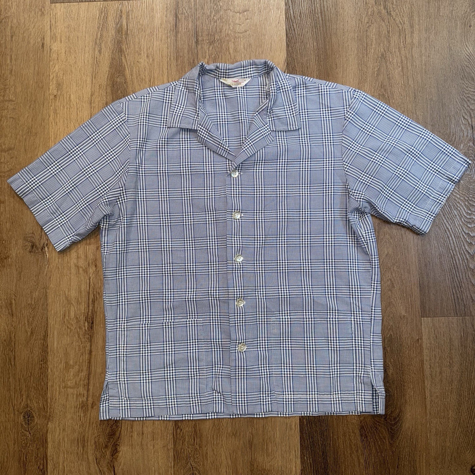 Vtg 50s 60s Jantzen Shirt Mens Medium Tunic Button Up MCM Rockabilly Atomic USA