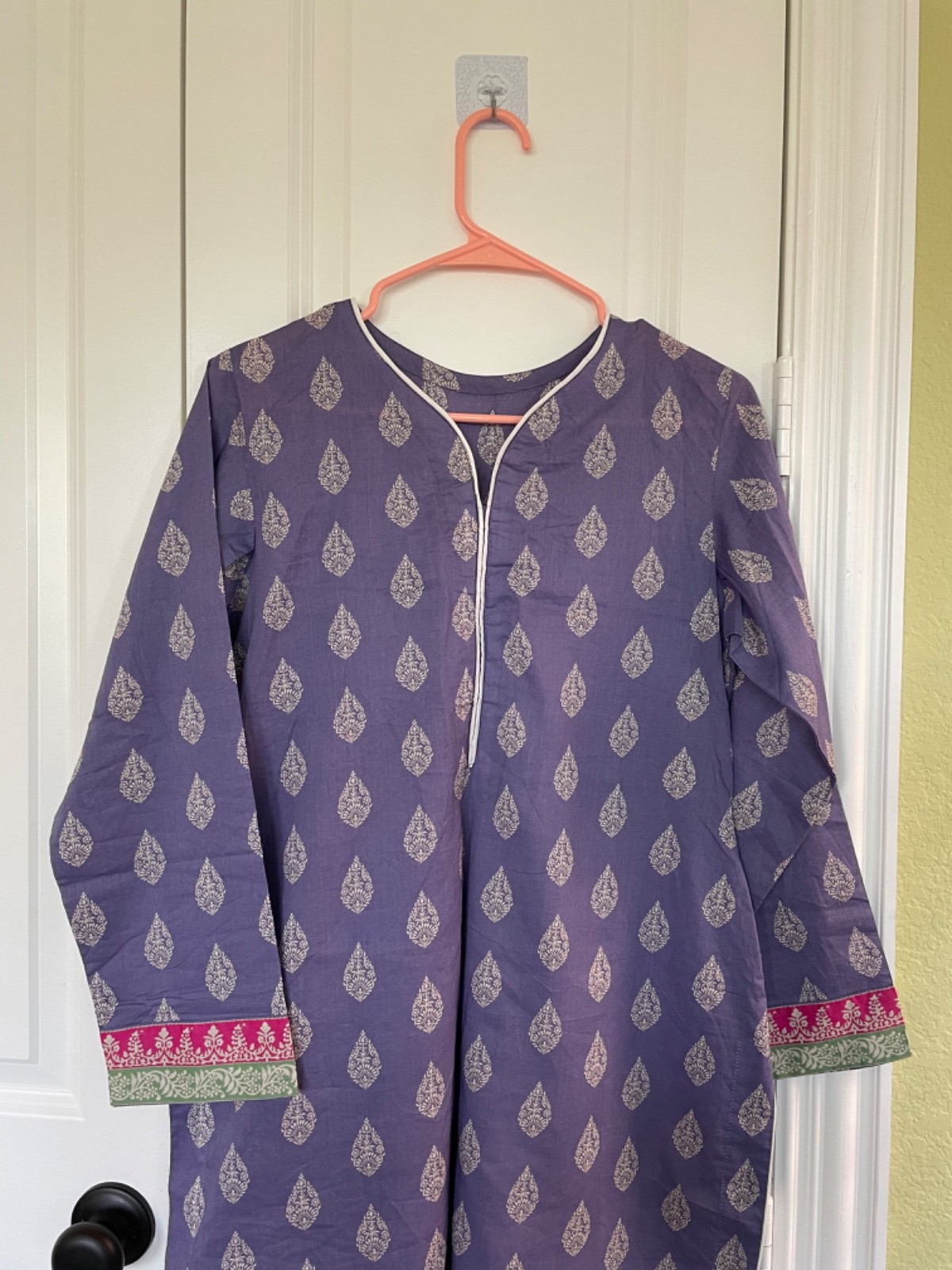 Purple Printed Lawn/cotton Kurti size M New.