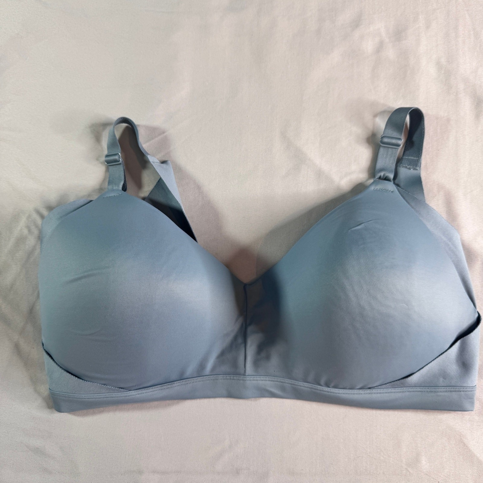 Warner’s Easy Does It Wire-Free T-Shirt Bra Blue 2XL Comfort Stretch