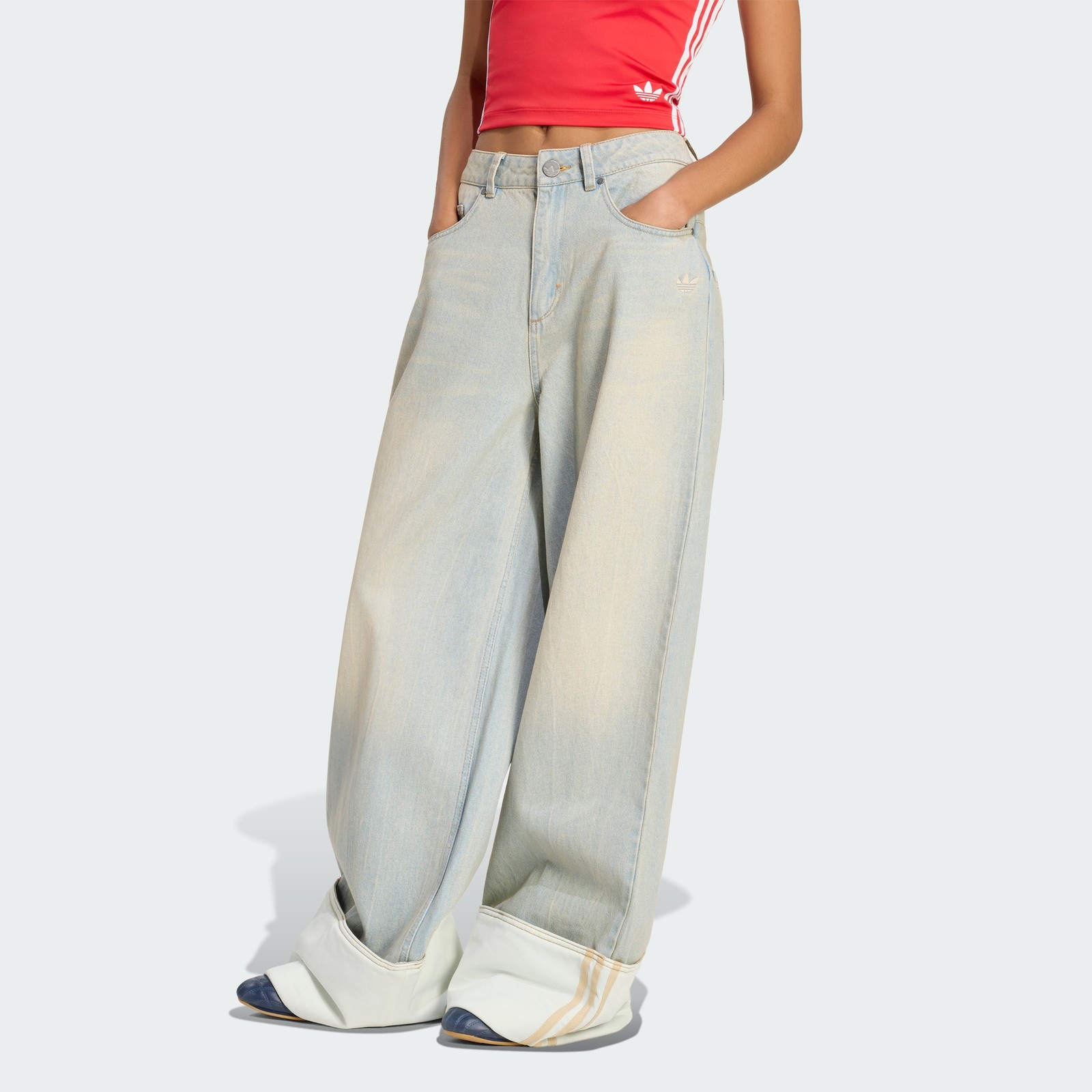 adidas women VINTAGE WIDE LEG JEANS