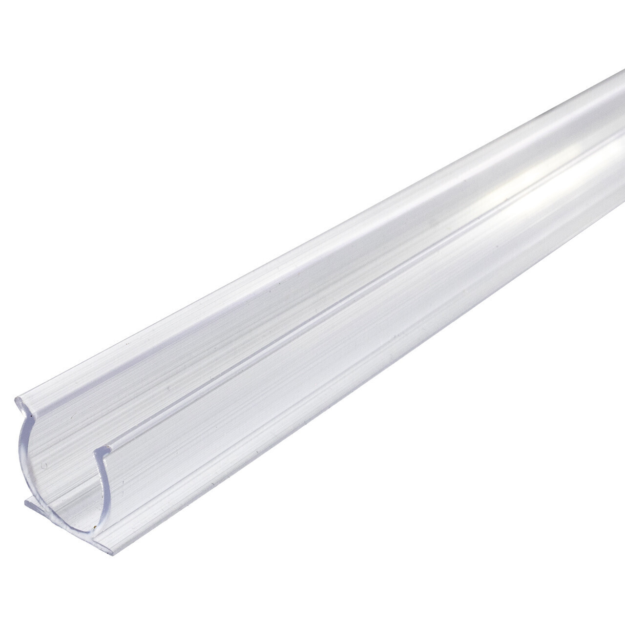 24 Inch x 1/2 Inch Rope Light Mounting Track – Clear PVC Channel (10 Pack) – 12/