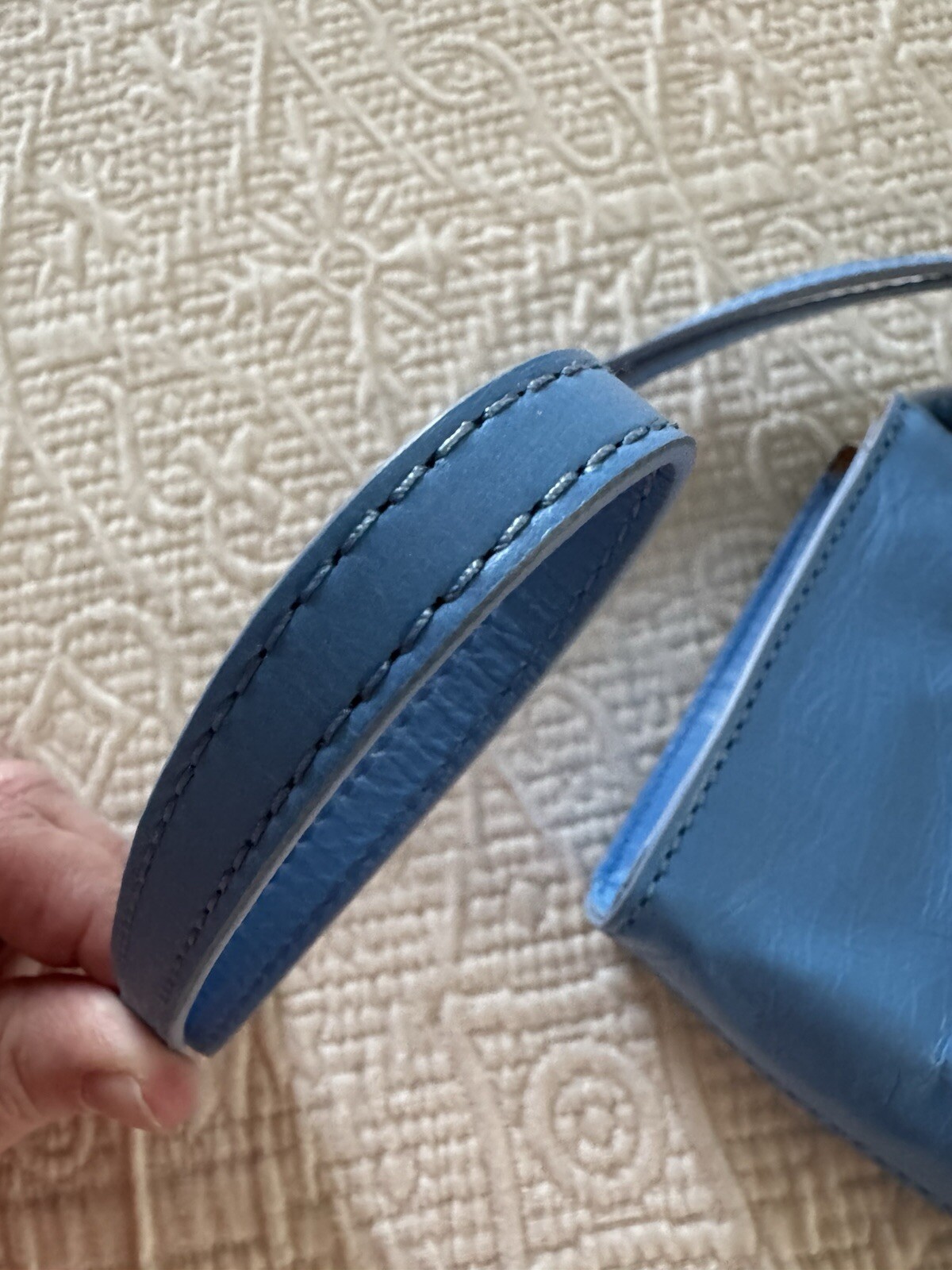 HOBO Jewel Small Leather Crossbody Bag in Tranquil Blue CLEAN