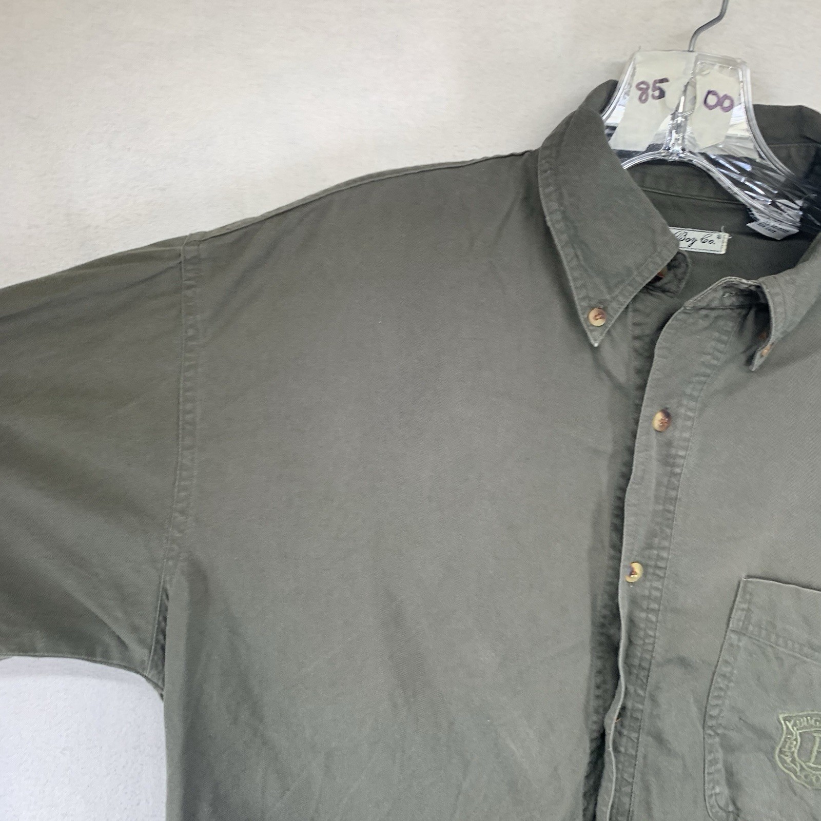 Vtg Y2K Bugle Boy Long Sleeve Shirt Mens M Solid Earth Tone Olive Green 90s