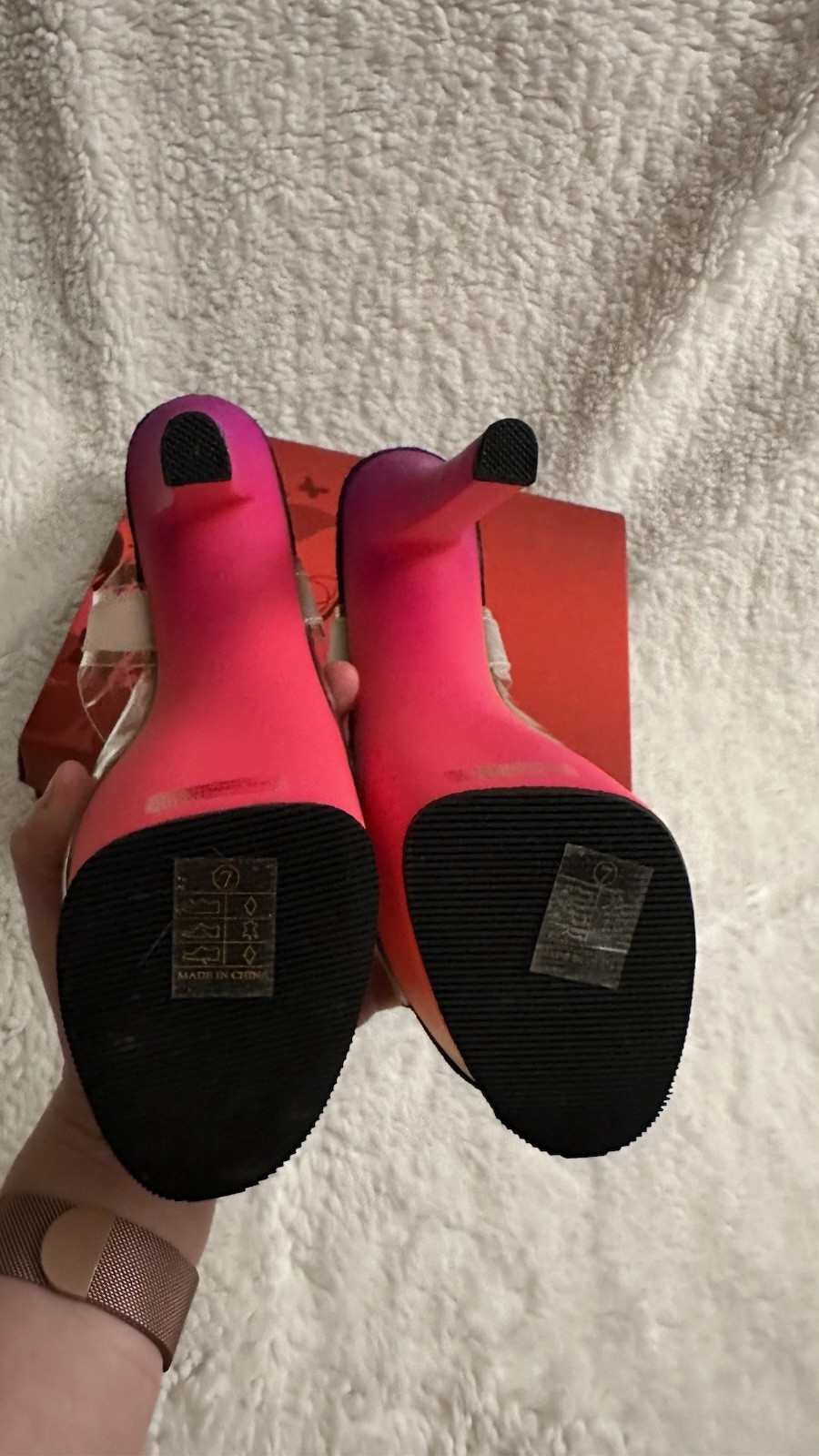 Pleaser Women’s Platform Stiletto Heels Rainbow Pole Dancing Size 7