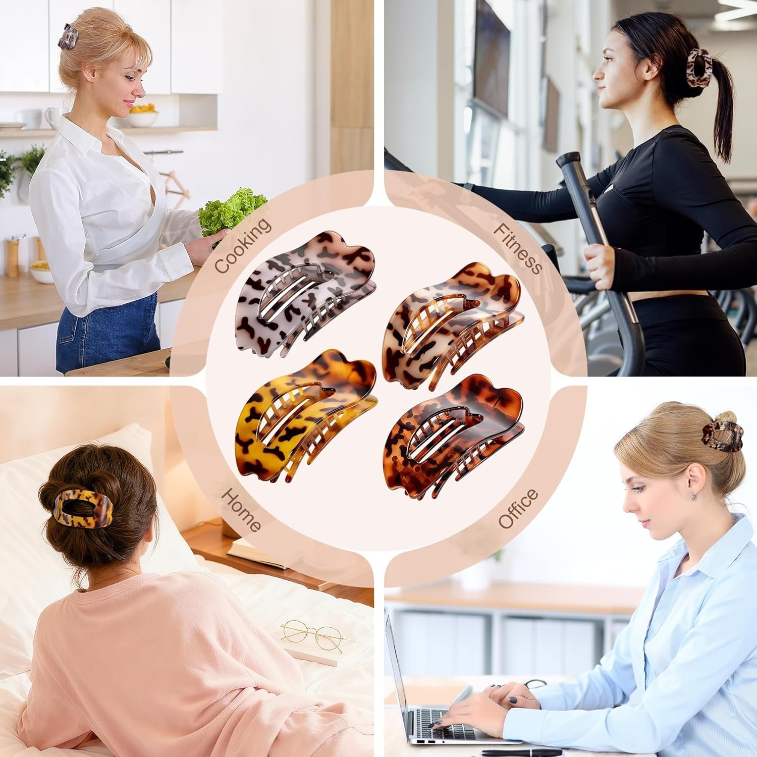 Flat Hair Clips for Women, 6 PCS Flat Claw Clips for Women, Duckbill Hair Clips