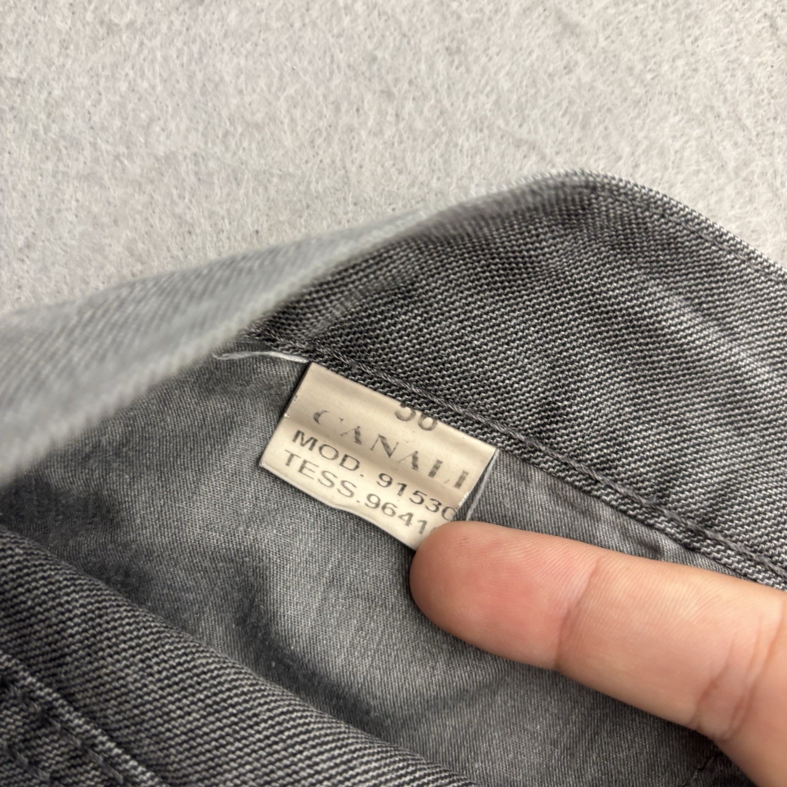 Canali Pants Mens Size 37×29 (56) Gray Cotton Luxury Made In Italy Casual