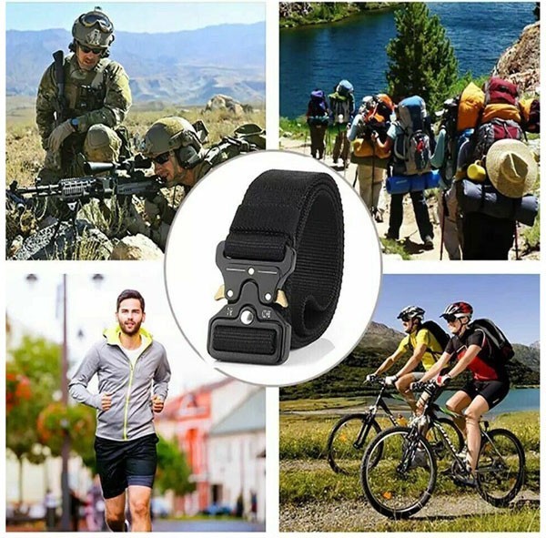 Mens Tactical Belt Heavy Duty Military Nylon Work Waistband Quick Release Buckle
