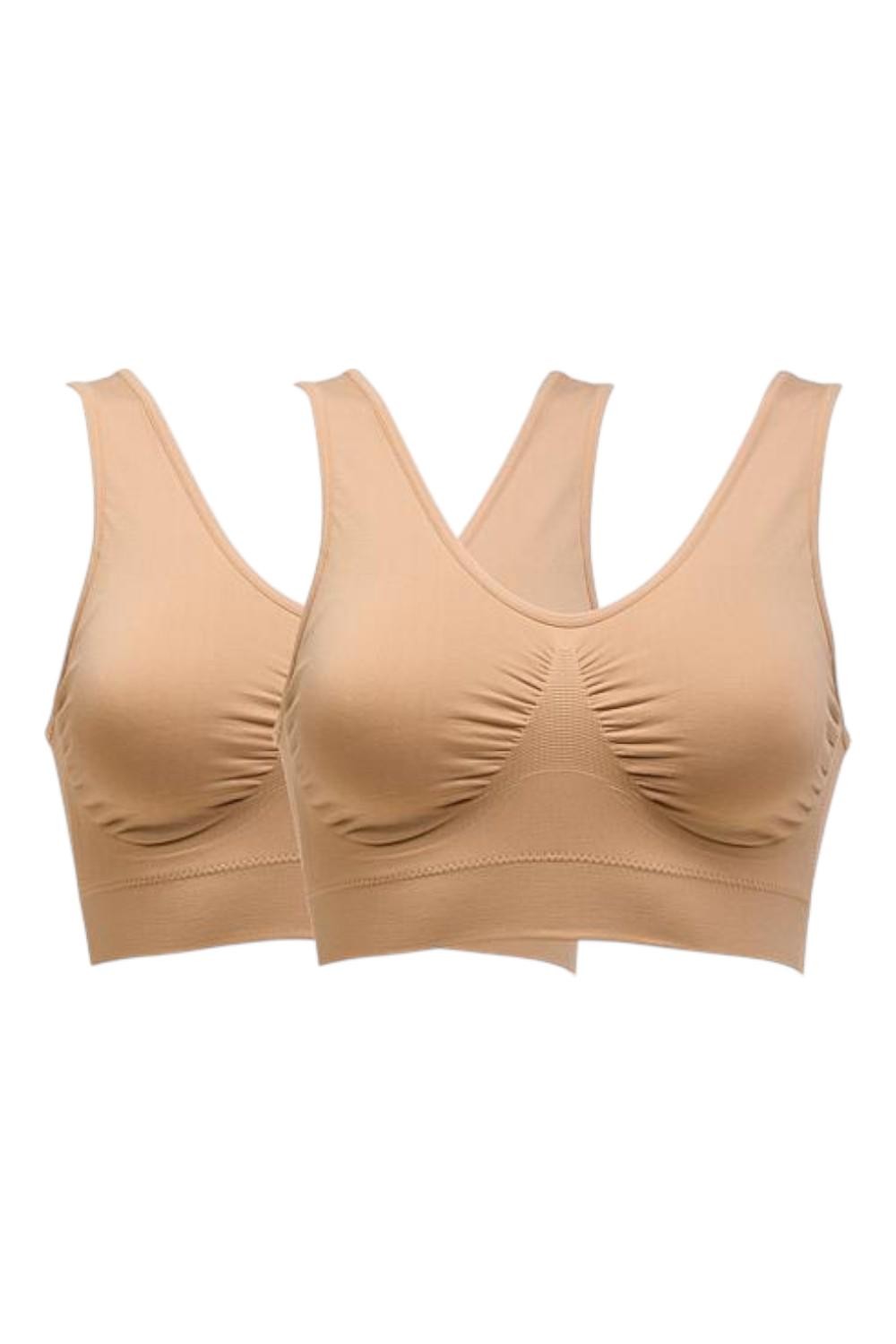 Rhonda Shear Women’s 2-pack Ahh Generation Bra Beige