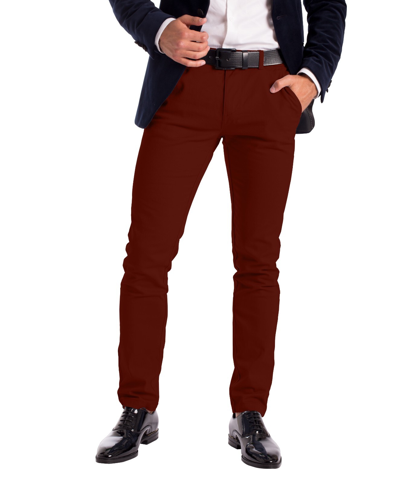 Stretch Chino Slim Fit Mens Relaxed Casual Cotton Dress Skinny Pants Size 30-40