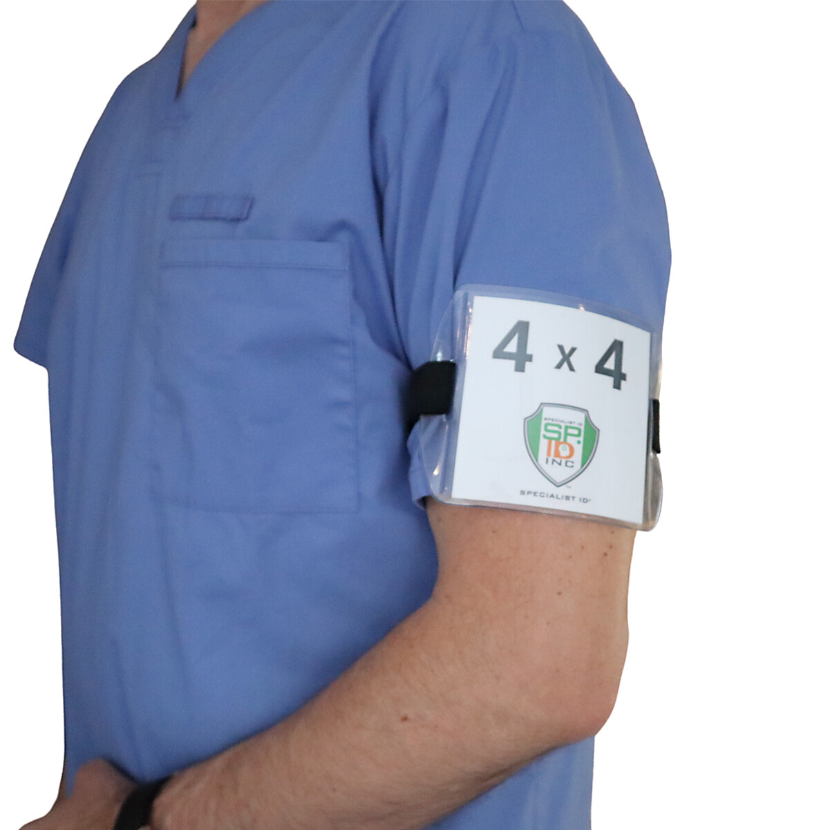 2 Large Armband Badge Holders 4×4 – Adjustable Vaccinated Medical Card Arm Band