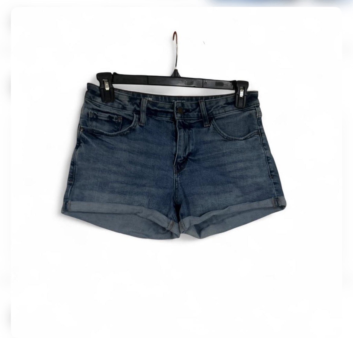 a.n.a Women’s Blue Shortie Short Denim Shorts 10 Mid-Rise 3.5″ Cuffed 5-Pocket