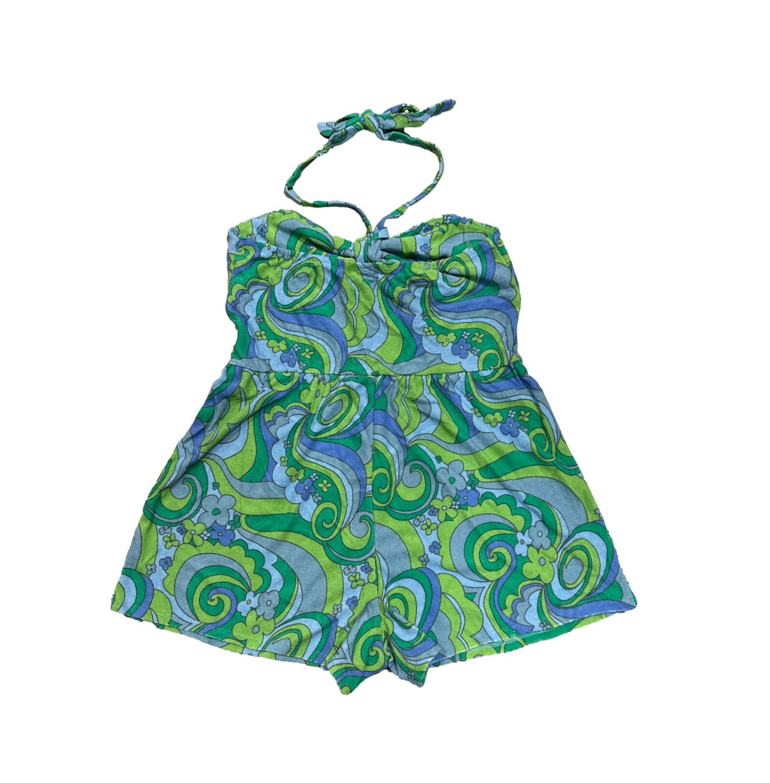 Women’s Towel Terry Romper – Wild Fable Blue Swirl M