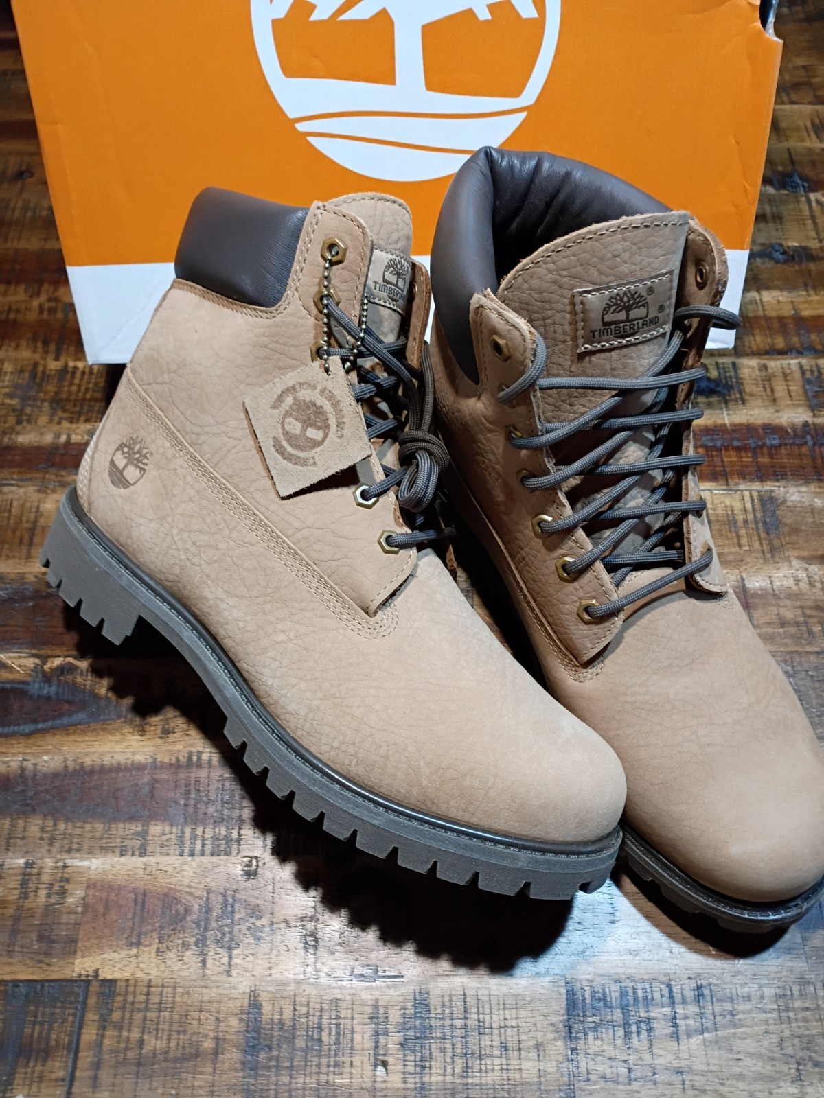Mens Timberland Premium Waterproof Med Beige Premium Nubuck Lthr Boot SZ 8.5