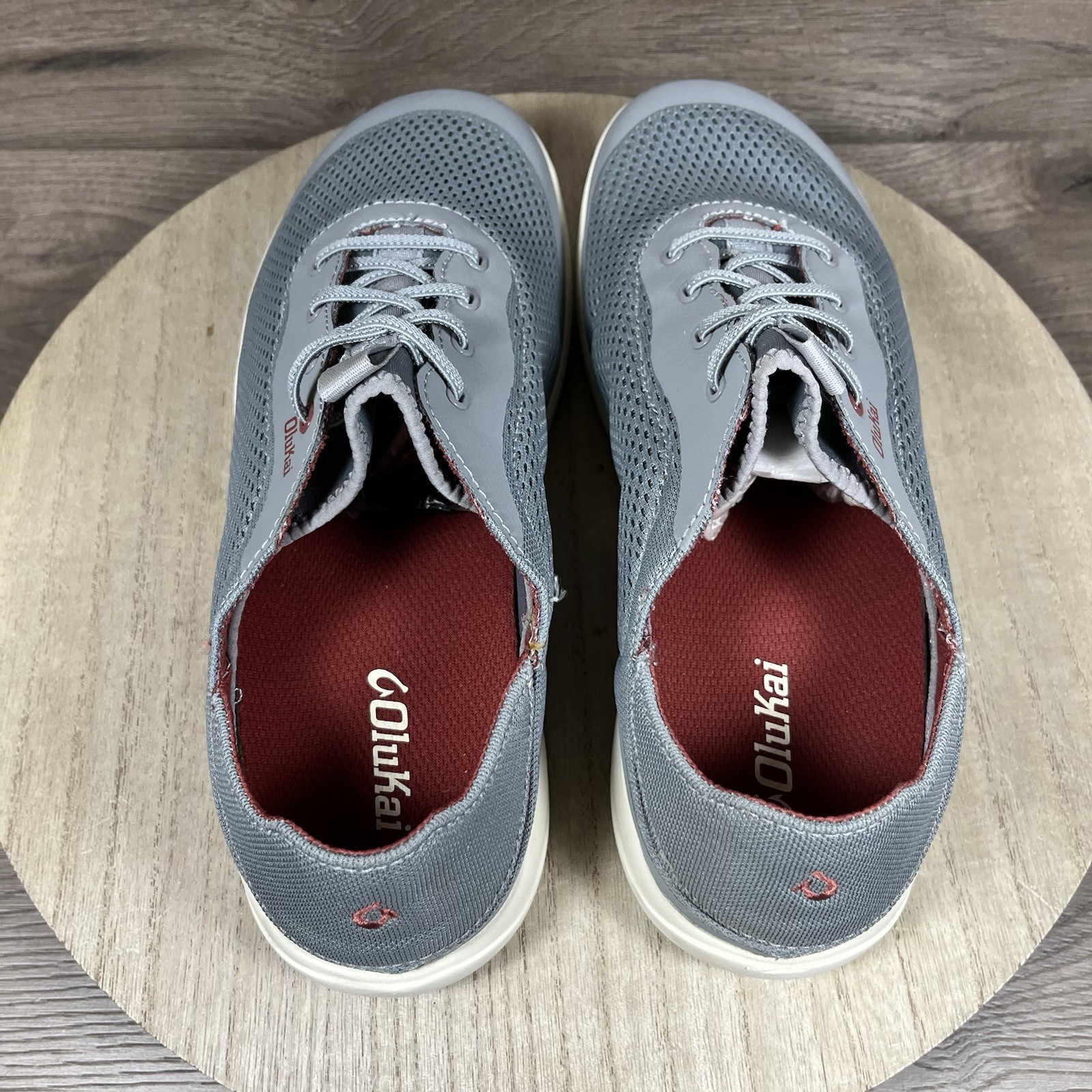 OluKai Moku Pae Shoes Gray Mesh Slip On Casual Mens Size 10 GREAT SHAPE